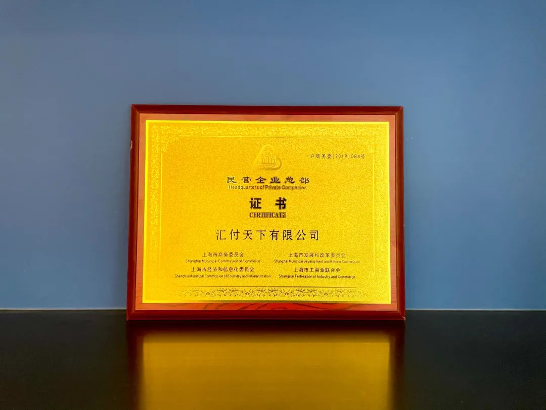 “领证”啦！上海市政府向汇付天下等30家民营企业总部授证(图4)
